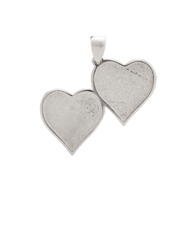 Double Heart Fingerprint Sterling Keepsake